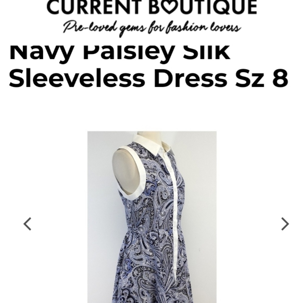 Trina Turk Blue Paisley Silk Dress - Picture 1 of 8